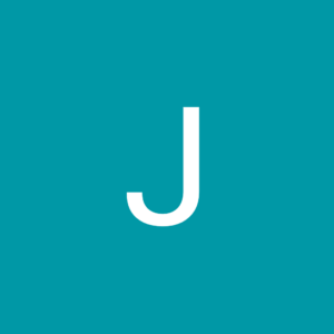 The letter J with a blue background